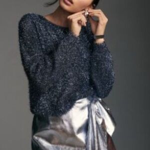 Anthropologie Maeve Blue Long Sleeves Sweater